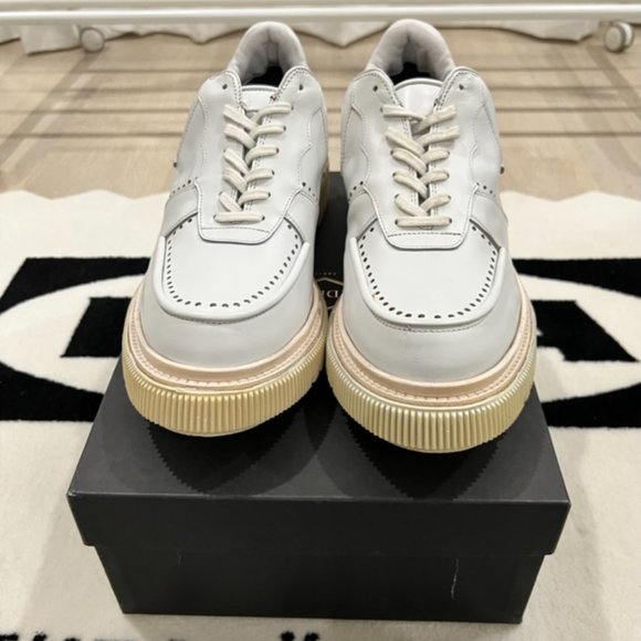 Adieu Paris White Polished Leather Platform Lace Up Oxford Derby Shoes main image 5